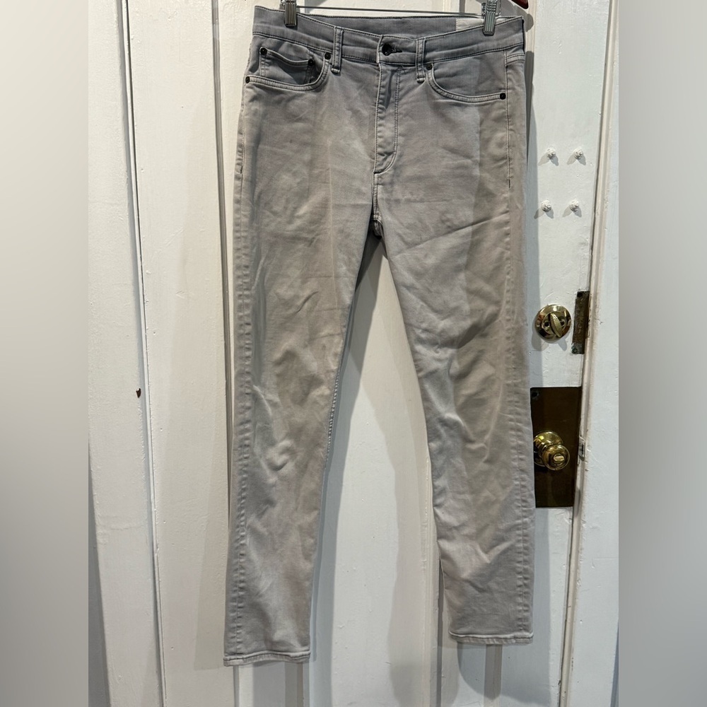 rag & bone Men's Light Gray Slim Jeans